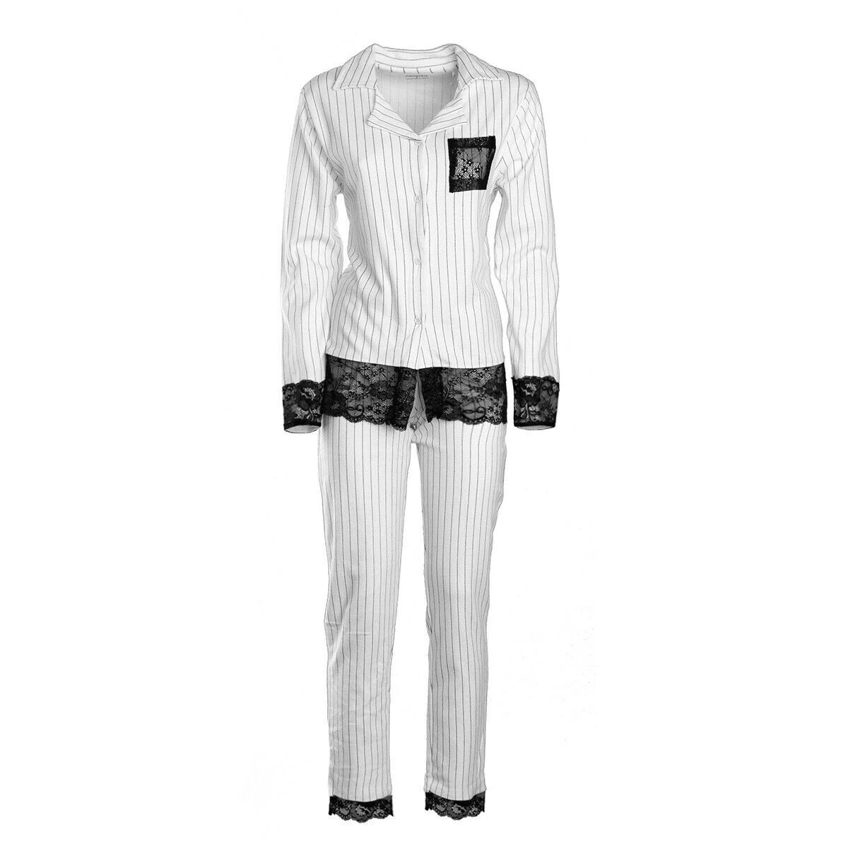 Pigiama Donna Aperto Oronero In Caldo Cotone OD1025 W471 4 Pigiama Donna Aperto Oronero In Caldo Cotone OD1025 W471 - immagine 2