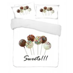 Parure Copripiumino Una Piazza E Mezza Stampa Digitale Chocolate Bon Bon M548