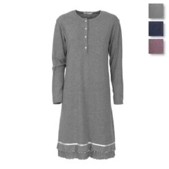 Camicia Da Notte Alina Di Toscana Lingerie In Caldo Cotone J939