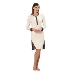 Camicia Da Notte Donna Linclalor In Caldo Cotone 91157 - Fino Alla Tg 58 V384