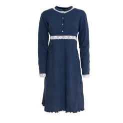Camicia Da Notte Gianna Di Toscana Lingerie In Cotone Z351 -Prodotti Per La Casa camicia da notte maniche lunghe in cotone gianna toscana lingerie blu 5