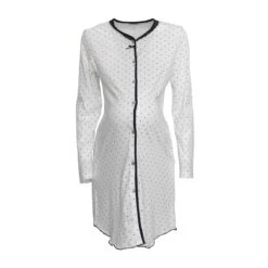 Camicia Clinica Mammain Maternità Aperta Con Pois 5235 S943 -Prodotti Per La Casa camicia da notte premaman mammain 5235 panna e blu