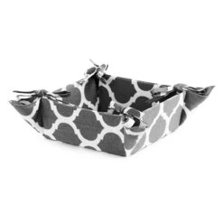 Cestino Portapane Damasco Con Laccetti W759 -Prodotti Per La Casa cestino portapane damasco con laccetti antracite 1