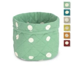 Cestino Portapane Pop Pois In Puro Cotone V941