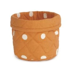 Cestino Portapane Pop Pois In Puro Cotone V941 14 Cestino Portapane Pop Pois In Puro Cotone V941 -Prodotti Per La Casa cestino portapane pop pois in puro cotone arancione 1