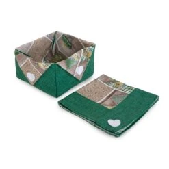 Cestino Portapane + Tovagliolo Shabby Di Morbidissimi T967 -Prodotti Per La Casa cestino portapane con tovagliolo shabby di morbidissimi verde