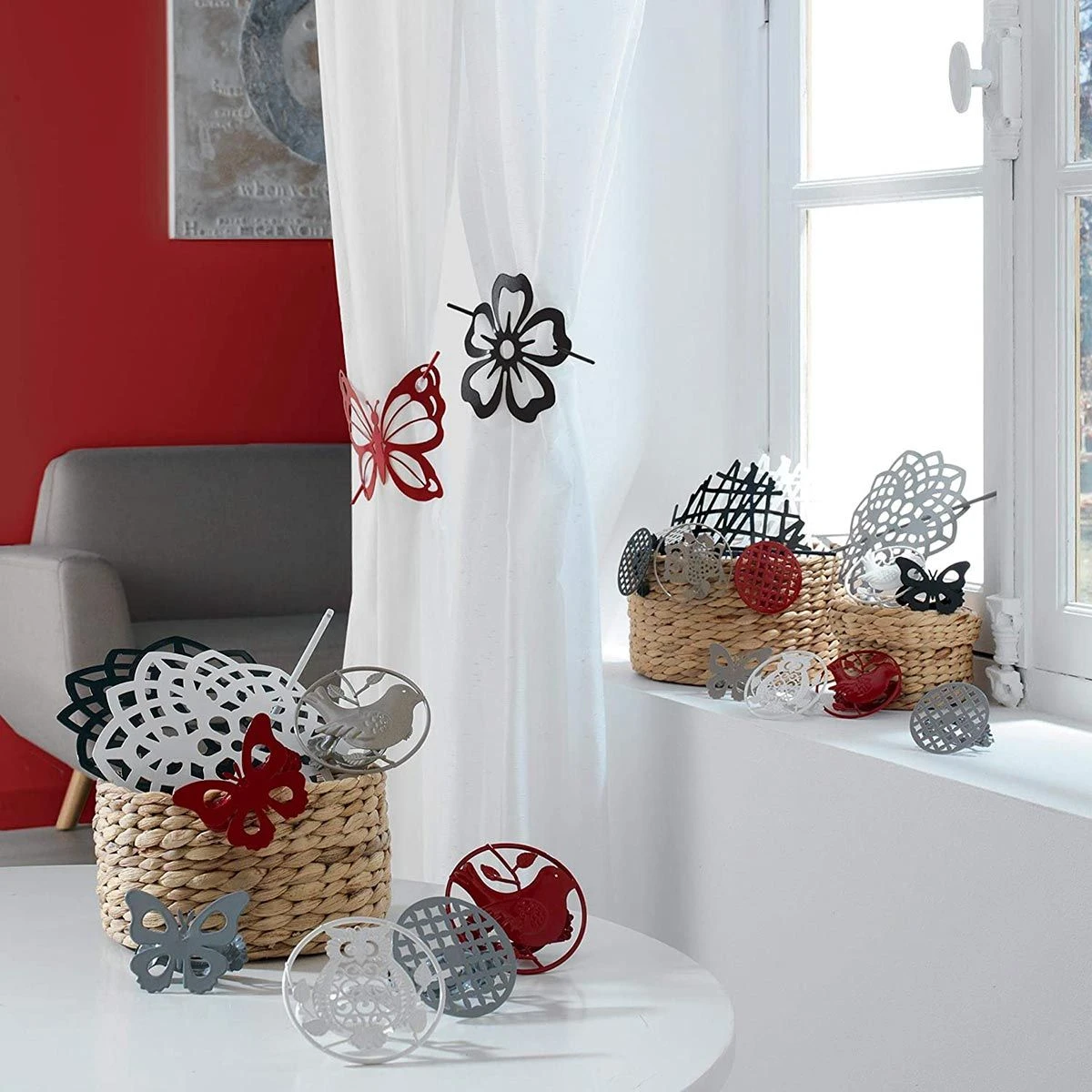 Fermatenda Farfalla In Metallo W649 9 Fermatenda Farfalla In Metallo W649 - immagine 7