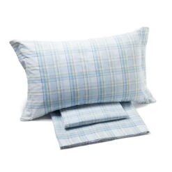 Completo Lenzuola In Flanella Oxford Di Caleffi - Dimensioni Varie V035 -Prodotti Per La Casa completo lenzuola caleffi flanella oxford azzurro 3