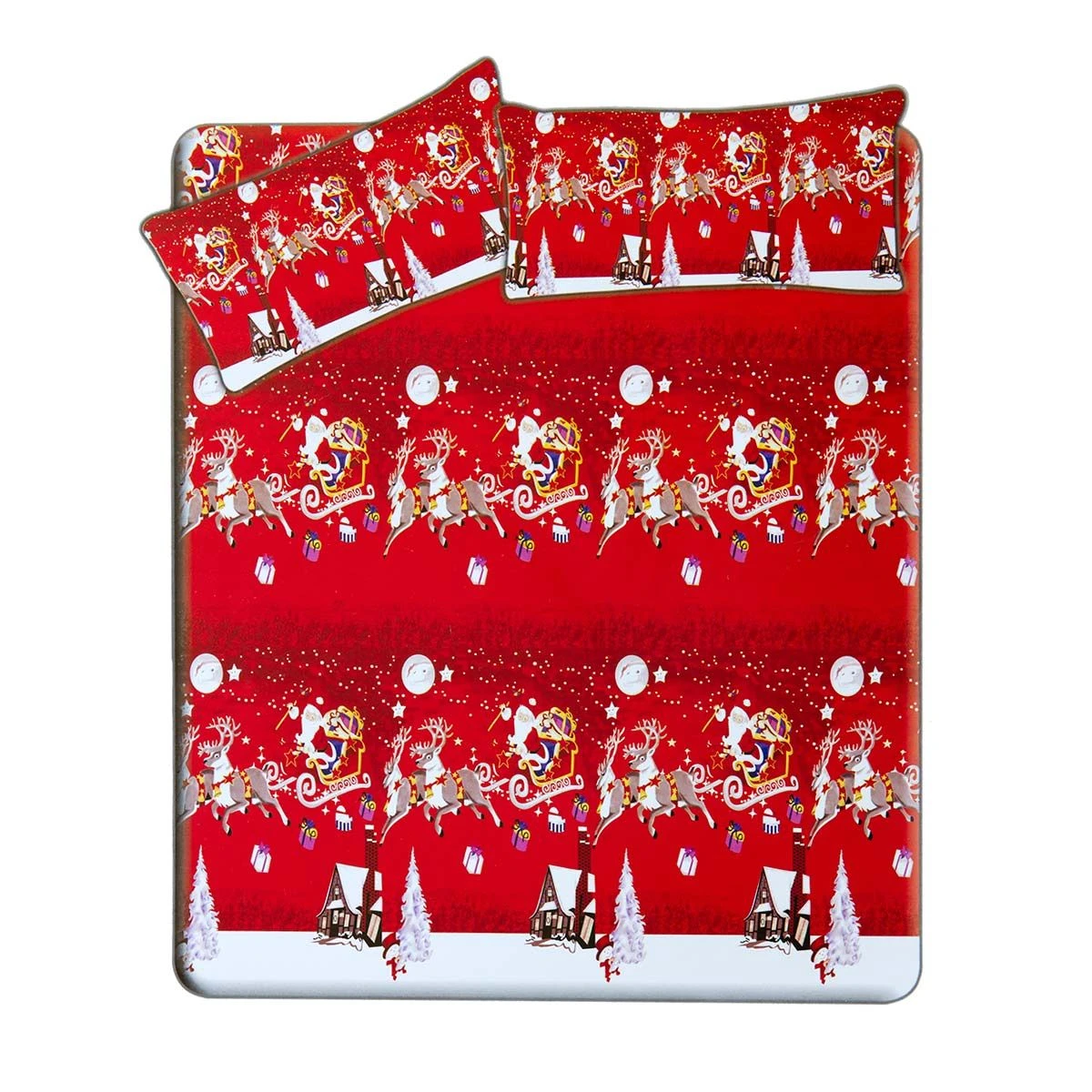 Completo Lenzuola Flanella Natalizio Rennes Matrimoniale Due Piazze Z659 4 Completo Lenzuola Flanella Natalizio Rennes Matrimoniale Due Piazze Z659 - immagine 2