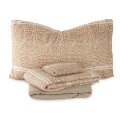 Completo Lenzuola In Pile Maculato - Dimensioni Varie K859 -Prodotti Per La Casa completo lenzuola in pile maculato beige 2