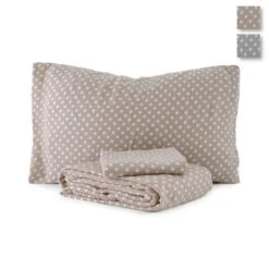 Completo Lenzuola In Pile Pois - Dimensioni Varie Z706