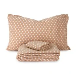 Completo Lenzuola Pois In Pile Di Morbidissimi - Dimensioni Varie J927 -Prodotti Per La Casa completo lenzuola pois in pile di morbidissimi beige 1 7