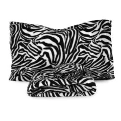 Completo Lenzuola Zebra In Pile Di Morbidissimi Matrimoniale X109