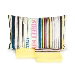 Completo Lenzuola Copriletto Loop Di Bassetti - Dimensioni Varie Z054 -Prodotti Per La Casa completo letto copriletto loop bassetti puro cotone nero 3