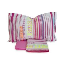 Completo Lenzuola Copriletto Loop Di Bassetti - Dimensioni Varie Z054 -Prodotti Per La Casa completo letto copriletto loop bassetti puro cotone rosa 3