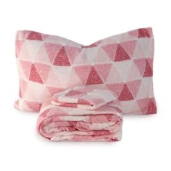 Completo Lenzuola Pile Coral Geometric Nazareno Gabrielli, Dimensioni Varie K712 -Prodotti Per La Casa completo letto in pile coral geometric di nazareno gabrielli rosa 2