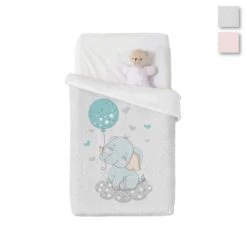 Coperta In Pile Vellutato Elefantino Di Manterol Per Lettino Baby J842