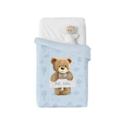 Coperta In Pile Vellutato Orsetto Di Manterol Per Lettino Baby J841 -Prodotti Per La Casa coperta in pile vellutato orsetto di manterol per lettino baby celeste 1 1