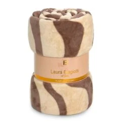 Coperta Plaid Zebra Di Laura Biagiotti In Pile - Dimensioni Varie V344 -Prodotti Per La Casa coperta plaid zebra di laura biagiotti in pile beige 3 2