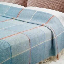 Coperta Misto Lana Lanerossi Art. Elba Con Frange Matrimoniale Due Piazze P730 -Prodotti Per La Casa coperta lanerossi misto lana elba matrimoniale azzurro