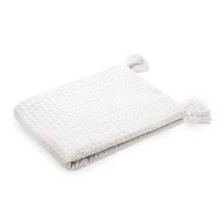 Copertina Plaid Leggero Gopher In Cotone Con Frange K366 -Prodotti Per La Casa copertina plaid leggero gopher in cotone con nappe ecru 1