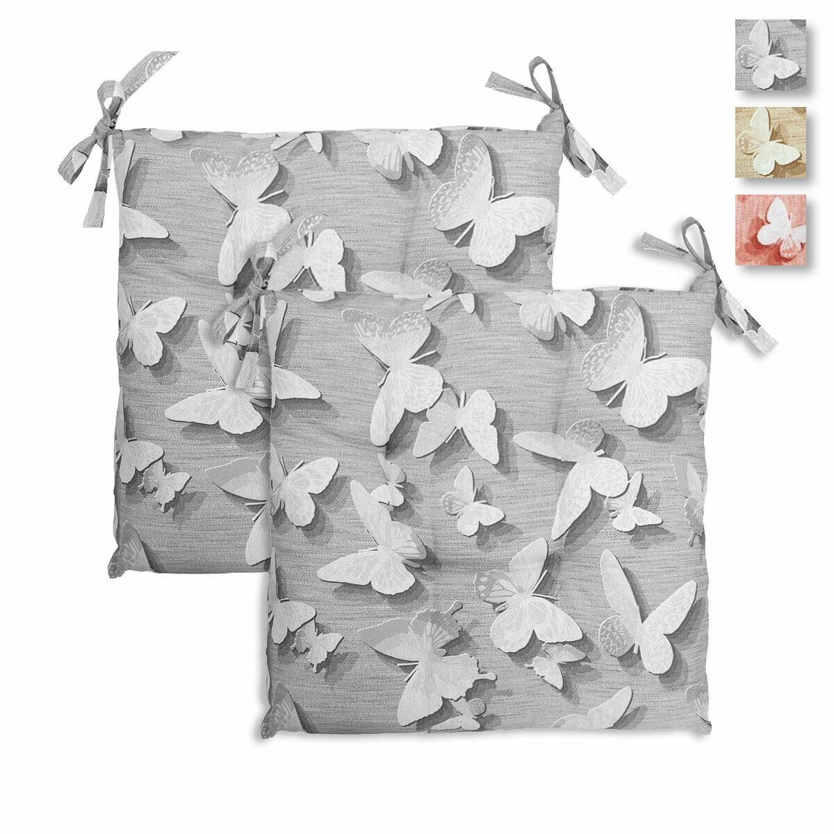 Coppia Cuscini Coprisedia Farfalle Di Morbidissimi 40x40 Cm W115 3 Coppia Cuscini Coprisedia Farfalle Di Morbidissimi 40x40 Cm W115
