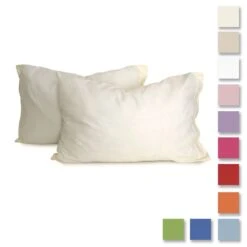 Set 2 Federe Con Bottoni Platino In Policotone V541