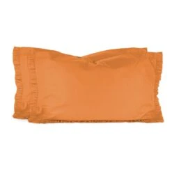 Coppia Federe Per Guanciale Morbidissimi Con Rouches W303 12 Coppia Federe Per Guanciale Morbidissimi Con Rouches W303 -Prodotti Per La Casa coppia federe con rouches morbidissimi 52x82 cm arancione 1