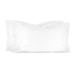 Coppia Federe Per Guanciale Morbidissimi Con Rouches W303 11 Coppia Federe Per Guanciale Morbidissimi Con Rouches W303 -Prodotti Per La Casa coppia federe con rouches morbidissimi 52x82 cm bianco 1
