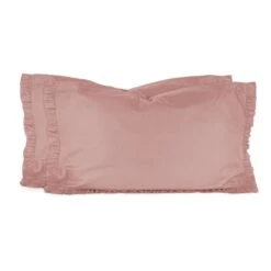 Coppia Federe Per Guanciale Morbidissimi Con Rouches W303 13 Coppia Federe Per Guanciale Morbidissimi Con Rouches W303 -Prodotti Per La Casa coppia federe con rouches morbidissimi 52x82 cm rosa 1