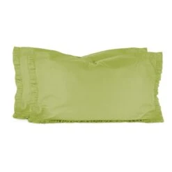 Coppia Federe Per Guanciale Morbidissimi Con Rouches W303 15 Coppia Federe Per Guanciale Morbidissimi Con Rouches W303 -Prodotti Per La Casa coppia federe con rouches morbidissimi 52x82 cm verde 1