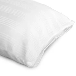 Set 2 Fodere Copriguanciale Con Zip Pompea In Cotone Rigato Z497 -Prodotti Per La Casa coppia fodere copriguanciale pompea cotone rigato 3