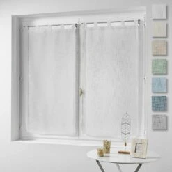 Coppia Tendine Effetto Lino Con Passanti - Dimensioni Varie Z371