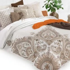 Copriletto Jacquard Indo Desert Di Manterol Per Letto Matrimoniale Y202 -Prodotti Per La Casa copriletto jacquard indo desert di manterol beige 1