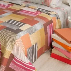 Copriletto Leggero Formentera Di Caleffi In Piquet - Dimensioni Varie K162 -Prodotti Per La Casa copriletto leggero formentera di caleffi in piquet arancione 3 3