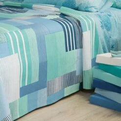 Copriletto Leggero Formentera Di Caleffi In Piquet - Dimensioni Varie K162 -Prodotti Per La Casa copriletto leggero formentera di caleffi in piquet oceano 2 3