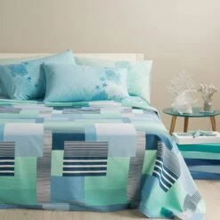 Copriletto Leggero Formentera Di Caleffi In Piquet - Dimensioni Varie K162 -Prodotti Per La Casa copriletto leggero formentera di caleffi in piquet oceano 3