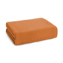 Copriletto Leggero Happy Morbidissimi In Piquet Di Cotone, Dimensioni Varie V887 -Prodotti Per La Casa copriletto leggero happy di morbidissimi piquet puro cotone arancione 3