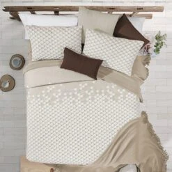 Copriletto Leggero Jacquard Set Point Di Manterol Matrimoniale K073 -Prodotti Per La Casa copriletto leggero set point di manterol matrimoniale beige 1