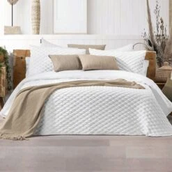 Copriletto Leggero Jacquard Set Point Di Manterol Matrimoniale K073 -Prodotti Per La Casa copriletto leggero set point di manterol matrimoniale bianco 1