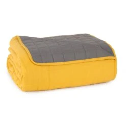 Copriletto Trapuntato Bicolor Di Daunex - Dimensioni Varie J428 -Prodotti Per La Casa copriletto trapuntato bicolor di daunex dimensioni varie ocra antracite 7