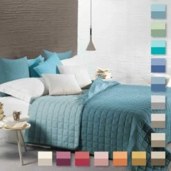Copriletto Trapuntato Modern Caleffi Tinta Unita Bicolor - Dimensioni Varie S652