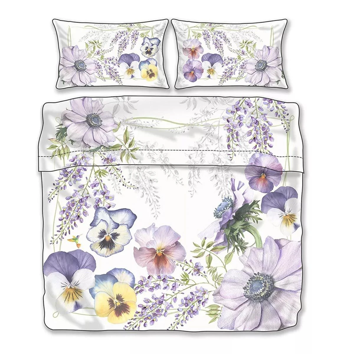 Copriletto Trapuntato Glicine Di Randi In Raso Matrimoniale W822 4 Copriletto Trapuntato Glicine Di Randi In Raso Matrimoniale W822 - immagine 2