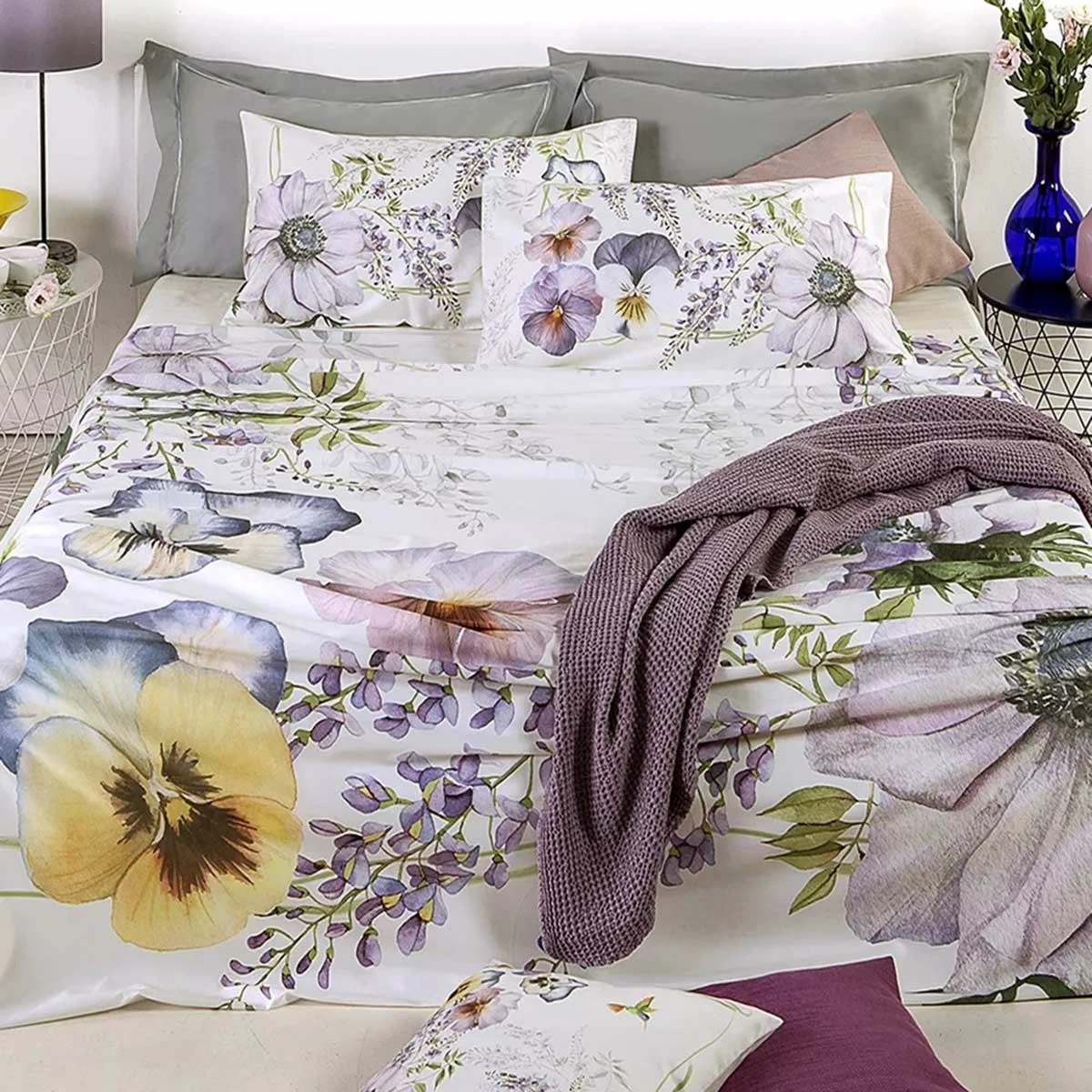 Copriletto Trapuntato Glicine Di Randi In Raso Matrimoniale W822 6 Copriletto Trapuntato Glicine Di Randi In Raso Matrimoniale W822 - immagine 4