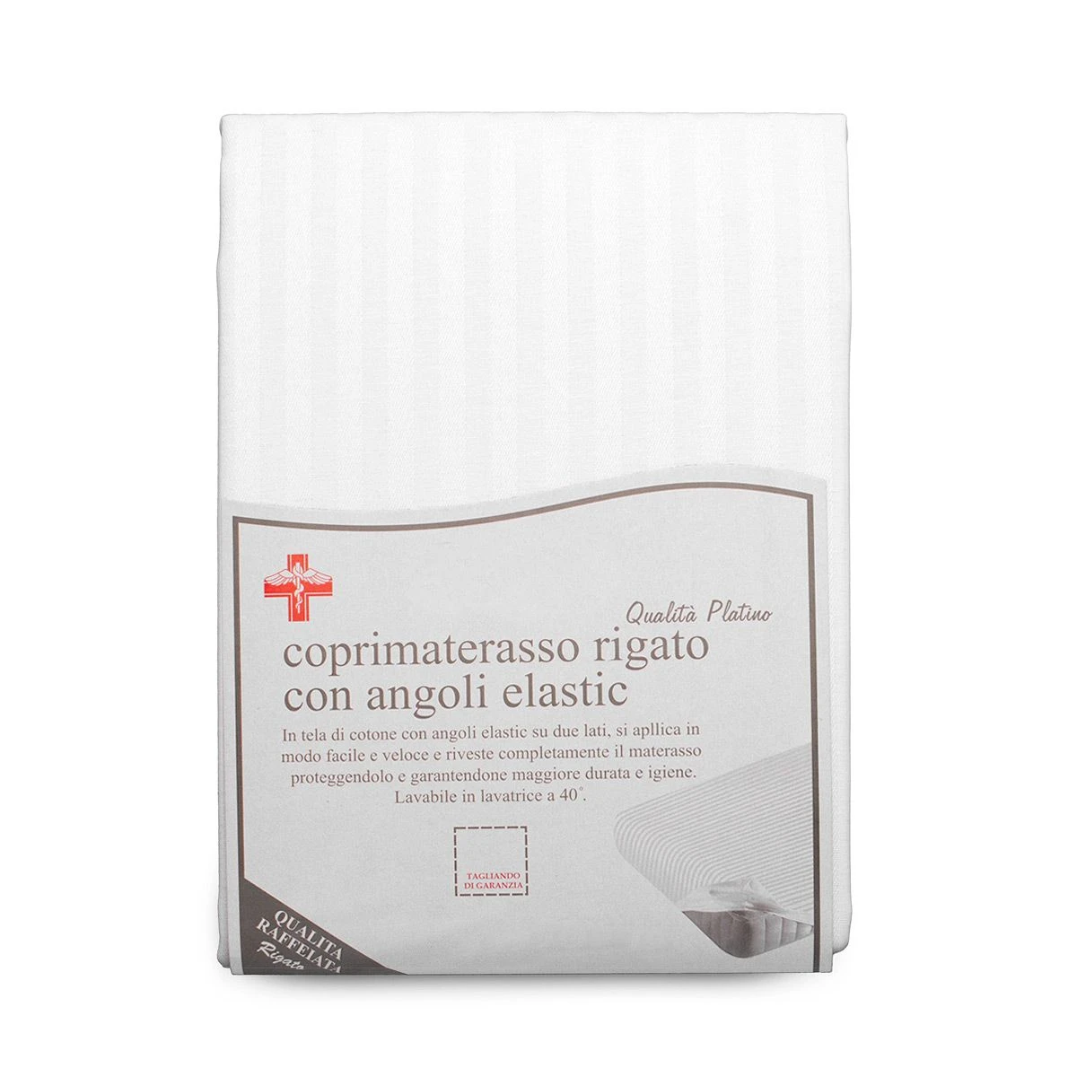 Coprimaterasso In Cotone Rigato Con Angoli - Dimensioni Varie Y995 4 Coprimaterasso In Cotone Rigato Con Angoli - Dimensioni Varie Y995 - immagine 2