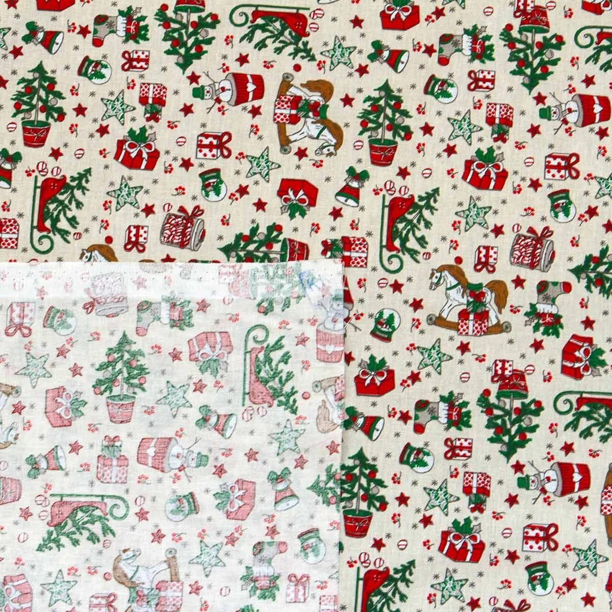 Cotone Natalizio Al Metraggio Hotte Per Cucito Creativo Altezza 145 Cm J528 4 Cotone Natalizio Al Metraggio Hotte Per Cucito Creativo Altezza 145 Cm J528 - immagine 2