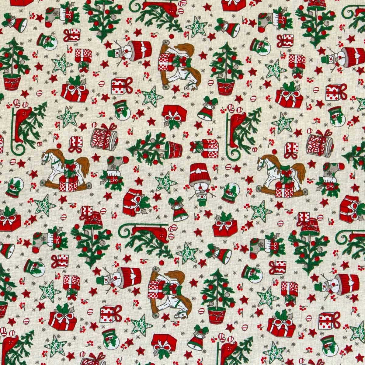 Cotone Natalizio Al Metraggio Hotte Per Cucito Creativo Altezza 145 Cm J528 5 Cotone Natalizio Al Metraggio Hotte Per Cucito Creativo Altezza 145 Cm J528 - immagine 3