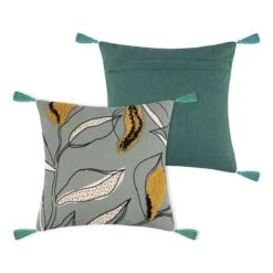 Cuscino Arredo Iguapo Quadrato 40x40 Cm Con Nappe W973 -Prodotti Per La Casa cuscino arredo iguapo vert quadrato 40x40 cm con nappe 3 1