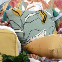 Cuscino Arredo Iguapo Quadrato 40x40 Cm Con Nappe W973 -Prodotti Per La Casa cuscino arredo iguapo vert quadrato 40x40 cm con nappe 4 1