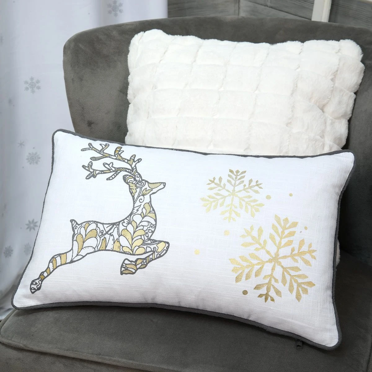 Cuscino Arredo Natalizio Lumineux Rettangolare 30x50 Cm K704 6 Cuscino Arredo Natalizio Lumineux Rettangolare 30x50 Cm K704 - immagine 4